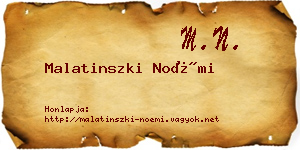 Malatinszki Noémi névjegykártya